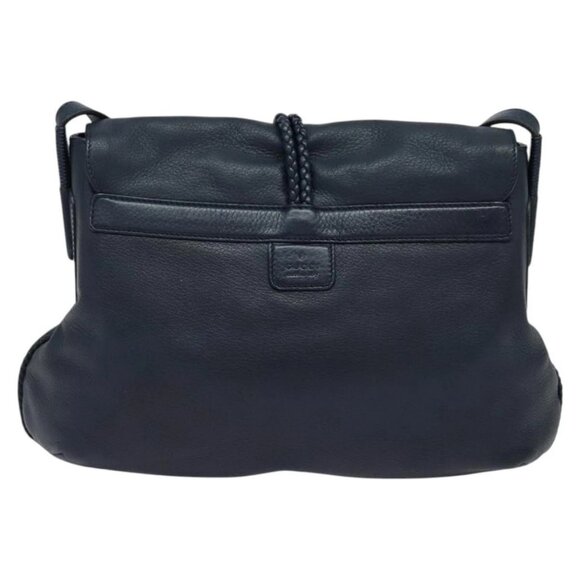 GUCCI Shoulder Bag Leather Blue Gold 338985 Auth 123404 - Picture 3 of 16